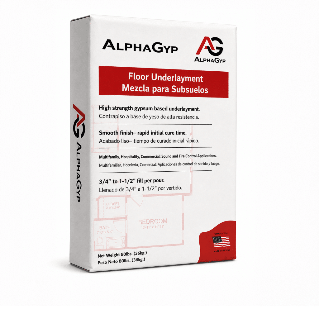 AlphaGyp premium gypsum floor underlayment product